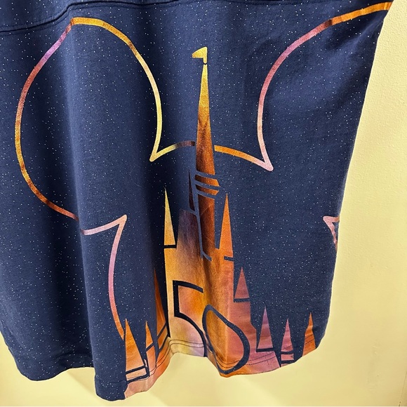 WDW 50th Anniversary Spirit Tee Long Sleeve T Shirt Blue Copper Mickey - Picture 8 of 12